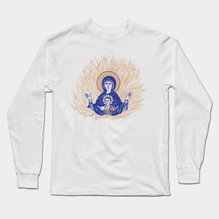 The Unburnt Bush | The Burning Bush | Divine Vision | Blue Gold Long Sleeve T-Shirt